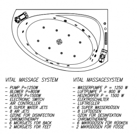 Ванна акриловая Kolpa San Libretto-L 160х100 см/О левая с массажной системой VITAL+MIKRO и панелью белый 927390