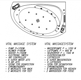 Ванна акрилова Kolpa San Libretto-L 170х110 см/О ліва з масажною системою VITAL+MIKRO та панеллю білий 927490