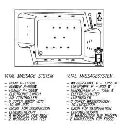 Ванна акрилова Kolpa San Nabucco 190х120 см/О з масажною системою VITAL та панеллю білий 571690