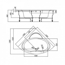 Ванна акриловая Kolpa-san Royal  симетричная угловая белый 130х130 см 705192
