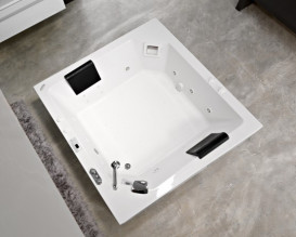 Ванна акрилова Kolpa San Samson 180х160 см/О з комбінованою (повітря+вода) масажною системою та 2 панелями білий 995470