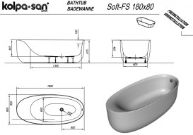 Ванна акрилова Kolpa San Soft-FS 180x80 см білий 922800