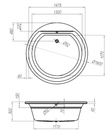 Ванна акриловая Kolpa-san Vivo 160 см круглая белый 771463