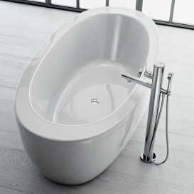 Ванна акрилова Laufen IL Bagno Alessi One 203х102 см окремостояча з панеллю білий H2419700000001