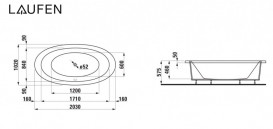 Ванна акрилова Laufen IL Bagno Alessi One 203х102 см вбудована білий H2439700000001