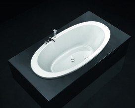 Ванна акрилова Laufen IL Bagno Alessi One 203х102 см вбудована з гідро- та аеромасажем і LED-підсвічуванням білий H2439700006751