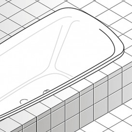 Ванна акриловая Laufen Palomba Collection 180х80 см встраиваемая асимметричная белый H2428000000001