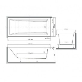 Ванна акриловая Novellini Calos 180x80 см прямоугольная белый CA1118080A