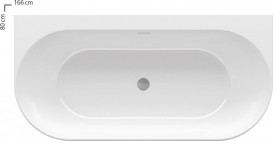 Ванна акриловая отдельно стоящая Ravak Freedom W 166х80 белая XC00100024