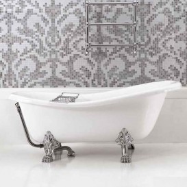 Ванна акриловая отдельностоящая ArtCeram Hermitage 170х80 см белый/хром HEW001 71