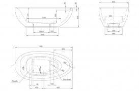 Ванна акрилова окремостояча Knief Lounge 185x95 см білий 0100-289(089)