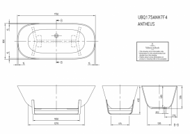 Ванна акриловая отдельностоящая Villeroy & Boch коллекции Antheus 175x80 белая UBQ175ANH7F400V-01