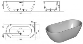 Ванна акрилова овальна Kolpa-San Dalia-FS 170x80 см білий 561140