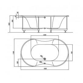 Ванна акриловая овальная Kolpa San Gloriana 190x110 белый 740292