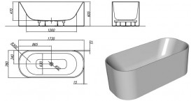 Ванна акрилова овальна Kolpa-San Pandora-FS 173х78 см білий 593150