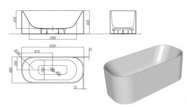 Ванна акриловая овальная Kolpa-San Pandora-FS 163x88 см белый 593420