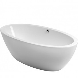 Ванна акрилова овальна PoolSpa колекція Vanity190х95 з донним клапаном та слив-переливом білий PWKPL10ZP0C0000