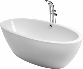 Ванна акрилова овальна PoolSpa колекція Vanity190х95 з донним клапаном та слив-переливом білий PWKPL10ZP0C0000