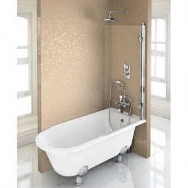 Ванна акрилова пристінна Burlington Hampton правобічна 169x75 см білий E14