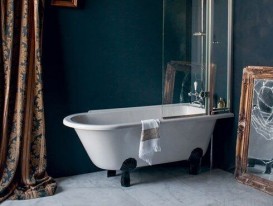 Ванна акрилова пристінна Burlington Hampton правобічна 169x75 см білий E14