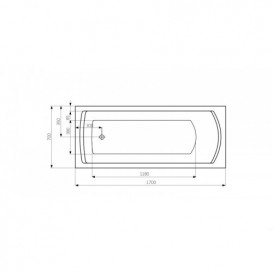 Ванна акриловая прямоугольная Roca коллекция Linea 170x70х43 A24T034000