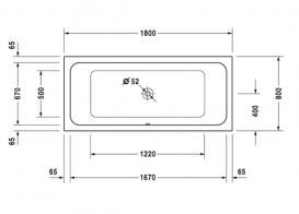 Ванна акрилова прямокутна Duravit D-Code 180х80 біла 7001010000000000