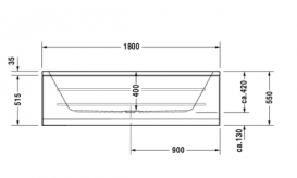 Ванна акрилова прямокутна Duravit D-Code 180х80 біла 7001010000000000