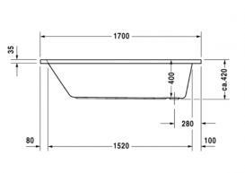 Ванна акрилова прямокутна Duravit D-Code 170х75 біла 7001000000000000