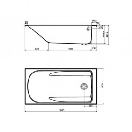 Ванна акриловая прямоугольная Kolo Comfort Plus 160х80х44 с ножками XWP1460000