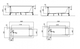 Ванна акриловая прямоугольная Kolpa-san коллекция Adela 160x70х45 740797
