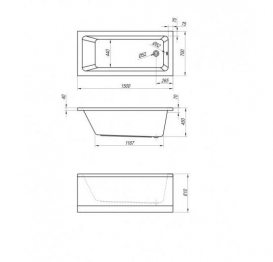 Ванна акрилова прямокутна Kolpa-san колекція Adela 150x70х45 740742