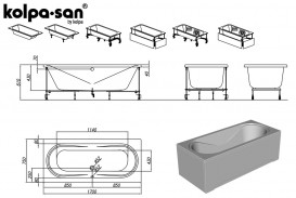 Ванна акриловая прямоугольная Kolpa San Carmen 170x75 белый 741404
