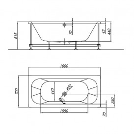 Ванна акрилова прямокутна Kolpa San Destiny 160x70 білий 571018