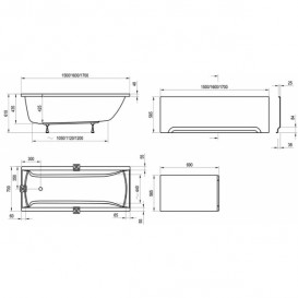 Ванна акрилова прямокутна Ravak Classic 140x70 біла CA81000000