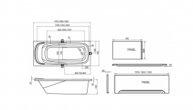 Ванна акриловая прямоугольная Ravak коллекция Vanda II 150х70х43 CO11000000
