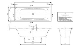 Ванна акриловая прямоугольная Villeroy&Boch коллекция Targa Style 170x70х48 UBA177FRA2V-01