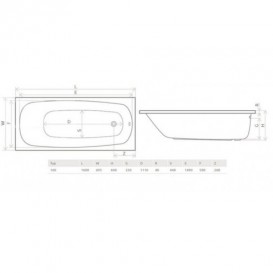 Ванна акриловая Radaway Tesalia 160x70 см с ножками белый WA1-06-160x70U