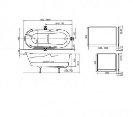 Ванна акриловая Ravak Vanda S 150x70 прямоугольная белый XAU0000018