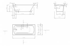 Ванна акрилова Ravak Domino II 150 х 70 XA40000036