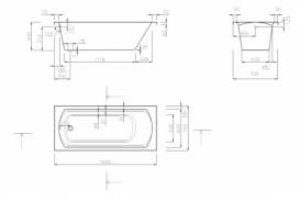 Ванна акрилова Ravak Domino II 160 х 75 XA40000037