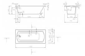 Ванна акриловая Ravak Domino II 170 х 75 XA40000038