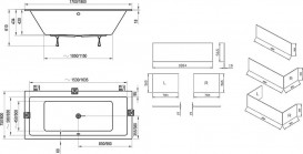 Ванна акриловая Ravak Formy 01 Slim 180x80 см белый C881300000