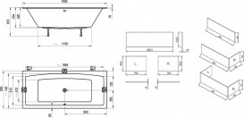 Ванна акриловая Ravak Formy 02 Slim 180x80 см белый C891300000