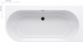 Ванна акриловая Ravak Freedom Corner R 170x80 угловая правая белый слив черный XC00100042