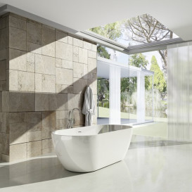 Ванна акриловая Ravak Freedom O 169x80 см отдельно стоящая белый/слив перелив черный XC00100032