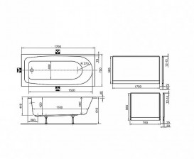 Ванна акрилова Ravak Nerida 170x75 прямокутна білий XАU0000033