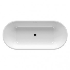 Ванна акрилова Ravak Solo 178x80 см окремо стоїть білий/слив перелив чорний XC00100036
