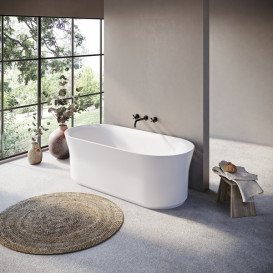 Ванна акрилова Ravak Ypsilon 180x80 см білий/слив перелив чорний XC00100034