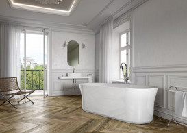 Ванна акрилова Ravak Ypsilon 180x80 см білий/слив перелив чорний XC00100034