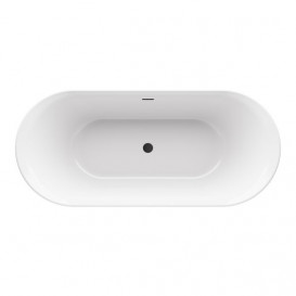 Ванна акрилова Ravak Ypsilon 180x80 см білий/слив перелив чорний XC00100034